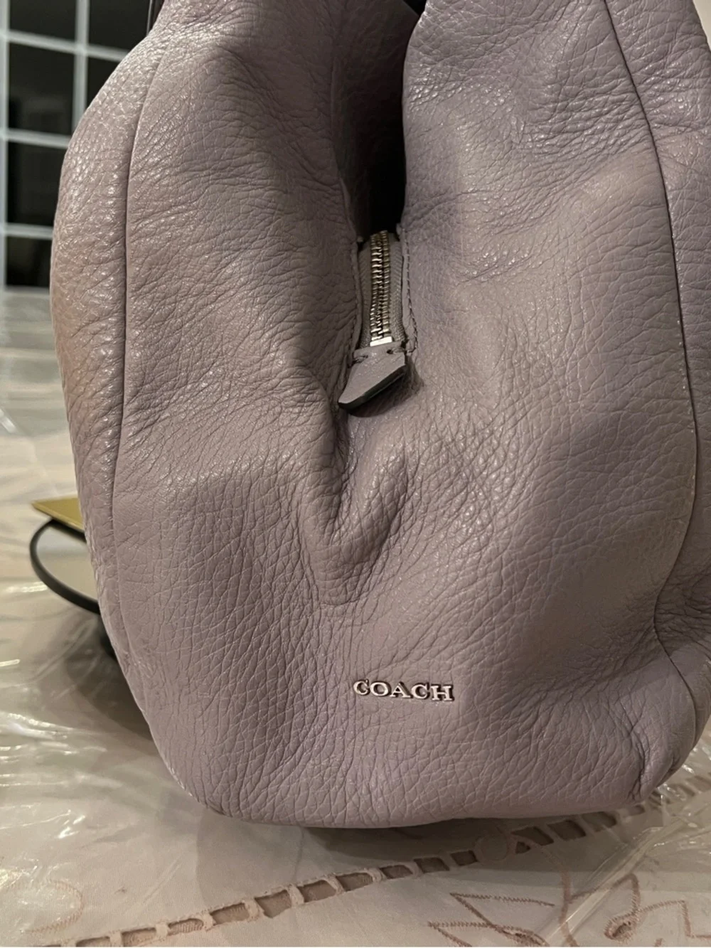 Coach Madison Phoebe Gray Pebbled Leather Hobo Shoulder Bag Luxe Boutique ~ EUC